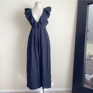 Free People | Wide Leg Ruffle Sleeve Jumpsuit